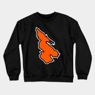 Salt Spring Island Simple Silhouette - Solid Orange Tangerine - Salt Spring Island Crewneck Sweatshirt